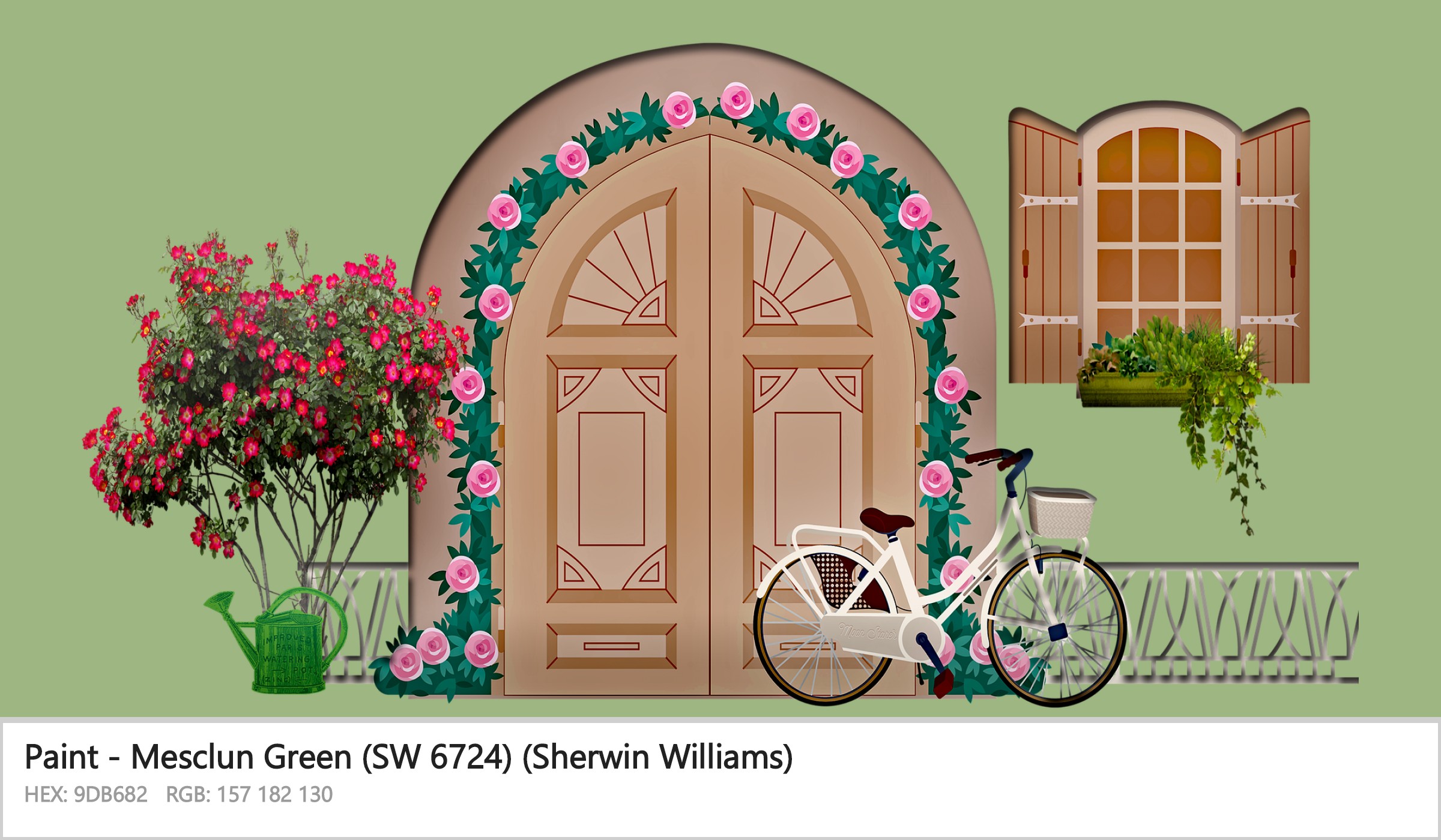 Sherwin Williams Mesclun Green (SW 6724) Paint color codes, similar ...