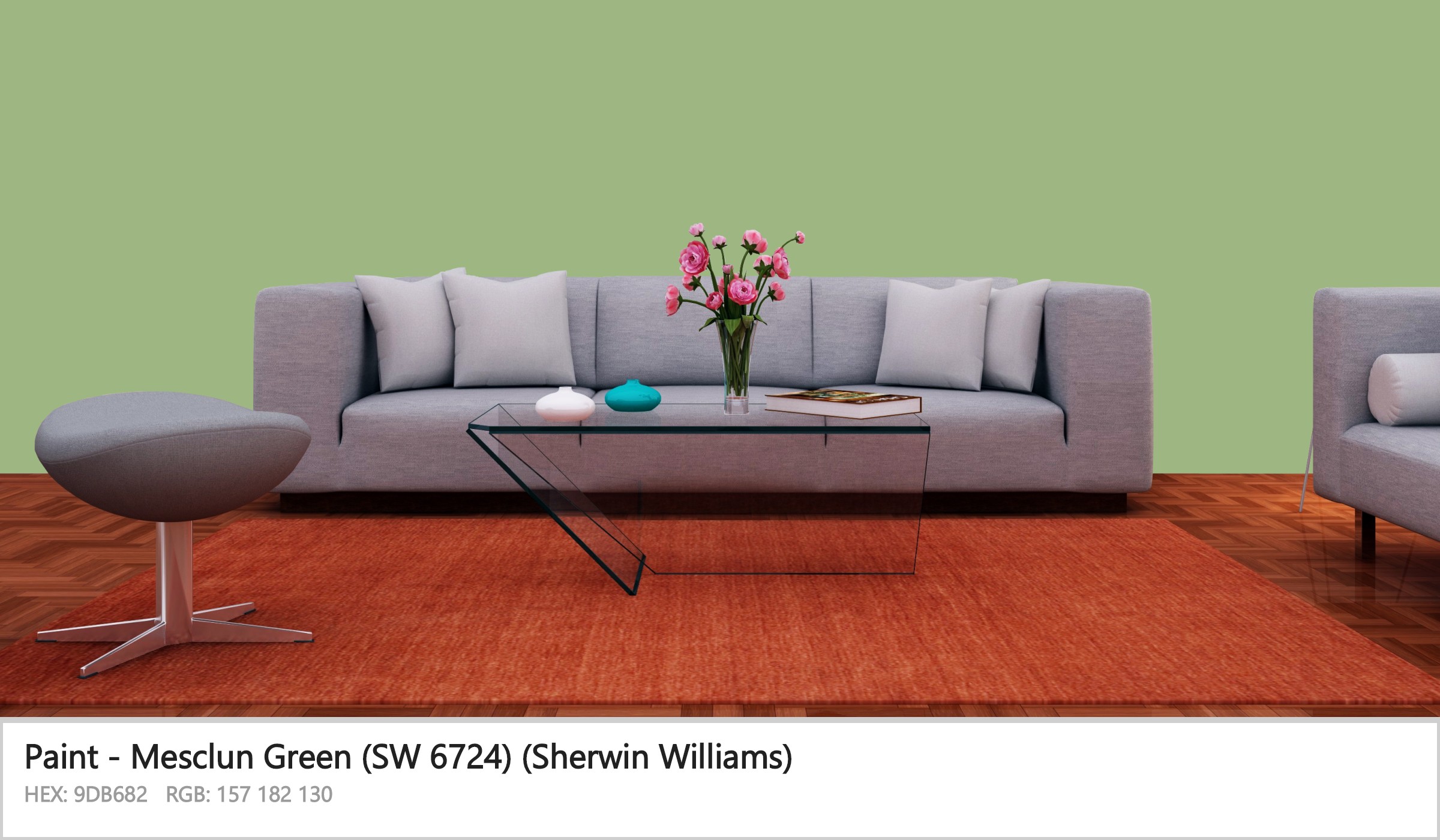 Sherwin Williams Mesclun Green (SW 6724) Paint color codes, similar ...