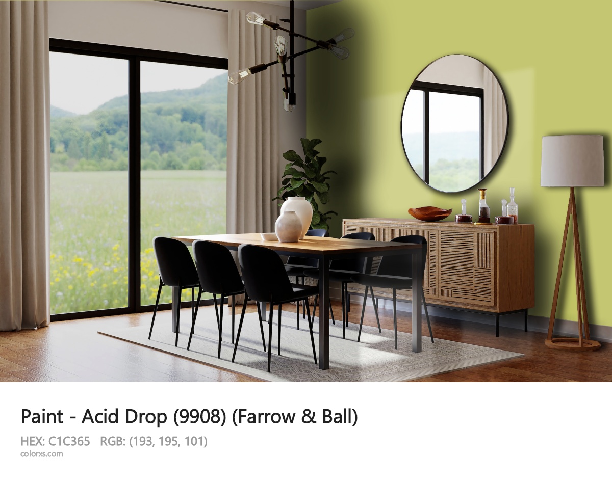 Farrow & Ball Acid Drop (9908) Paint dining room design