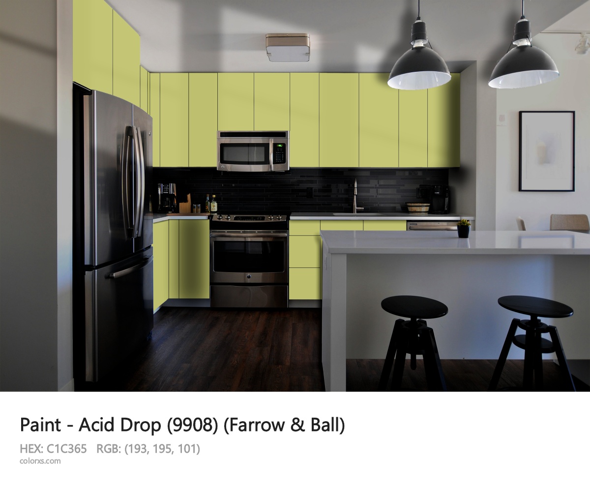 Farrow & Ball Acid Drop (9908) Paint modular kitchen design