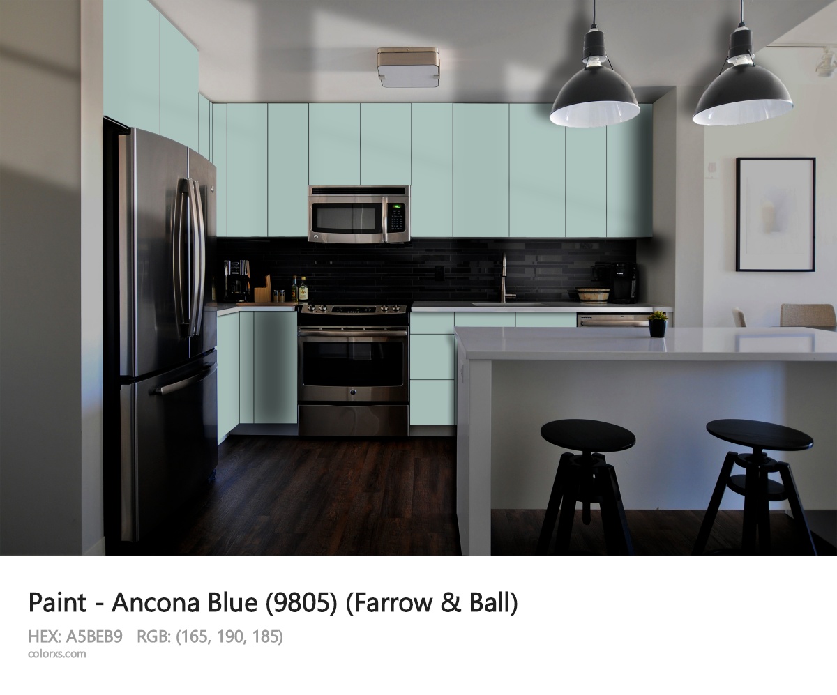 Farrow & Ball Ancona Blue (9805) Paint modular kitchen design