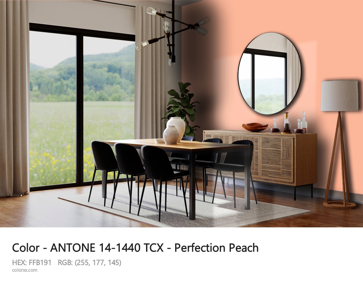 ANTONE 14-1440 TCX - Perfection Peach CMS dining room design