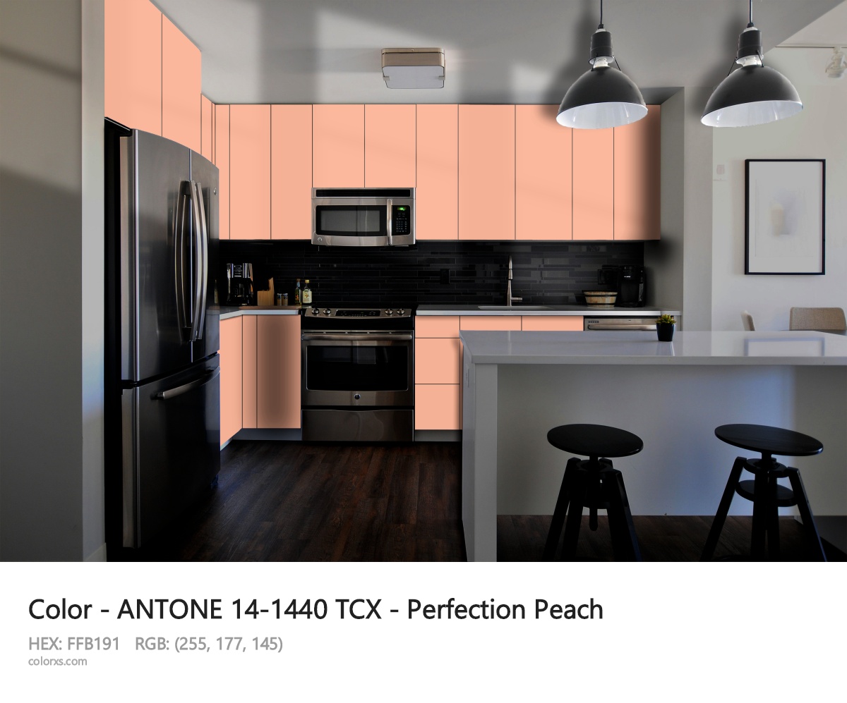 ANTONE 14-1440 TCX - Perfection Peach CMS modular kitchen design