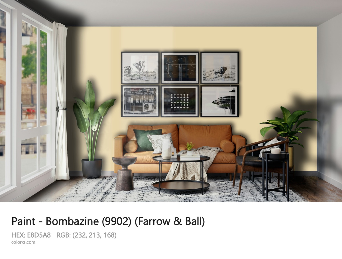 Farrow & Ball Bombazine (9902) Paint modern minimalist living room interior