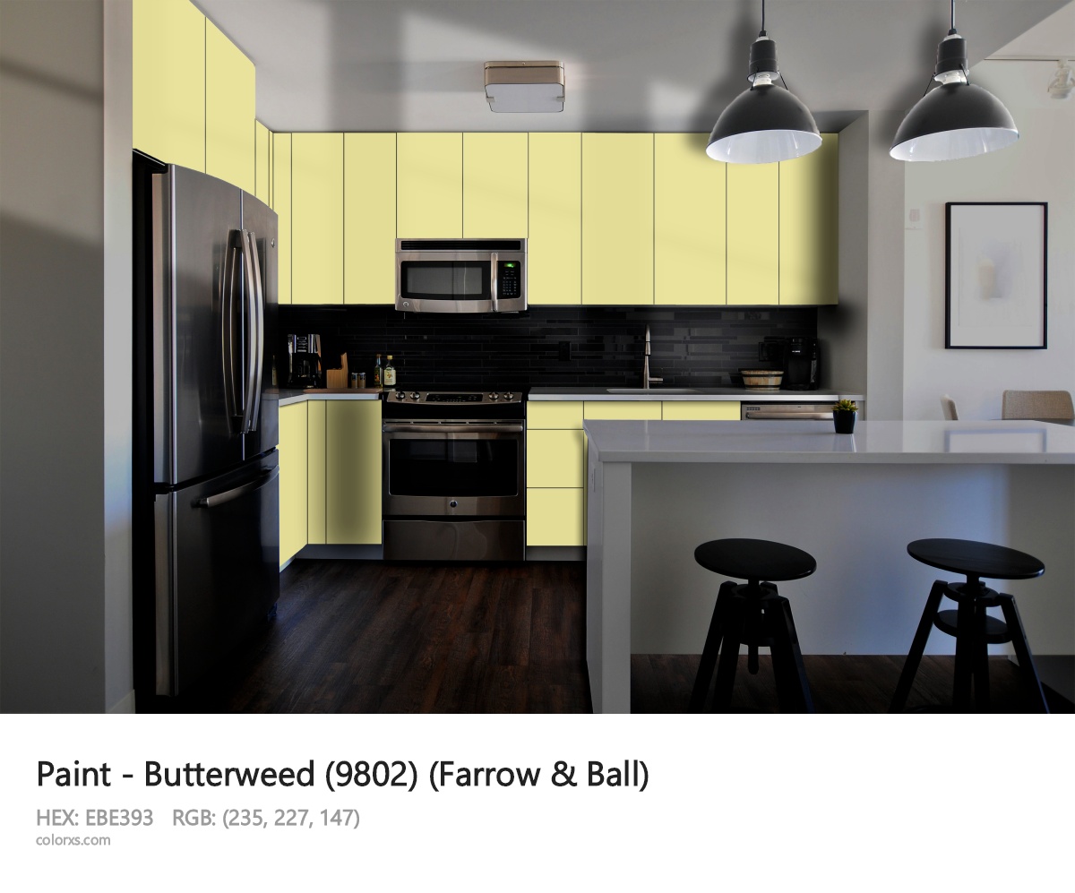 Farrow & Ball Butterweed (9802) Paint modular kitchen design