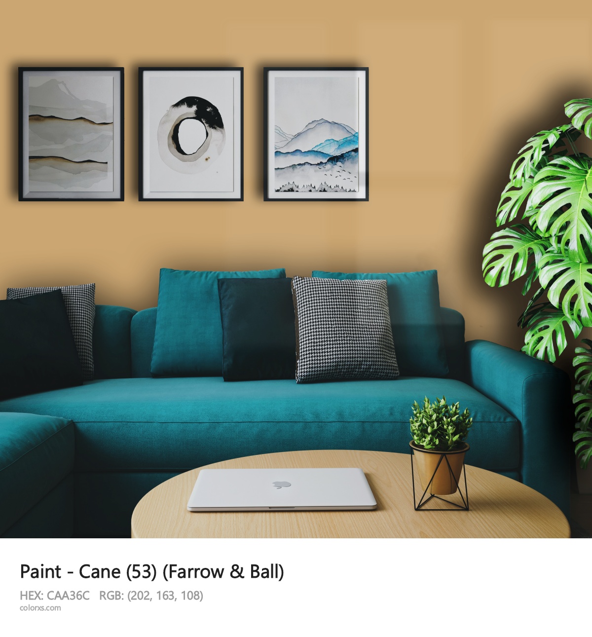 Farrow & Ball Cane (53) Paint cozy coffee corner interior