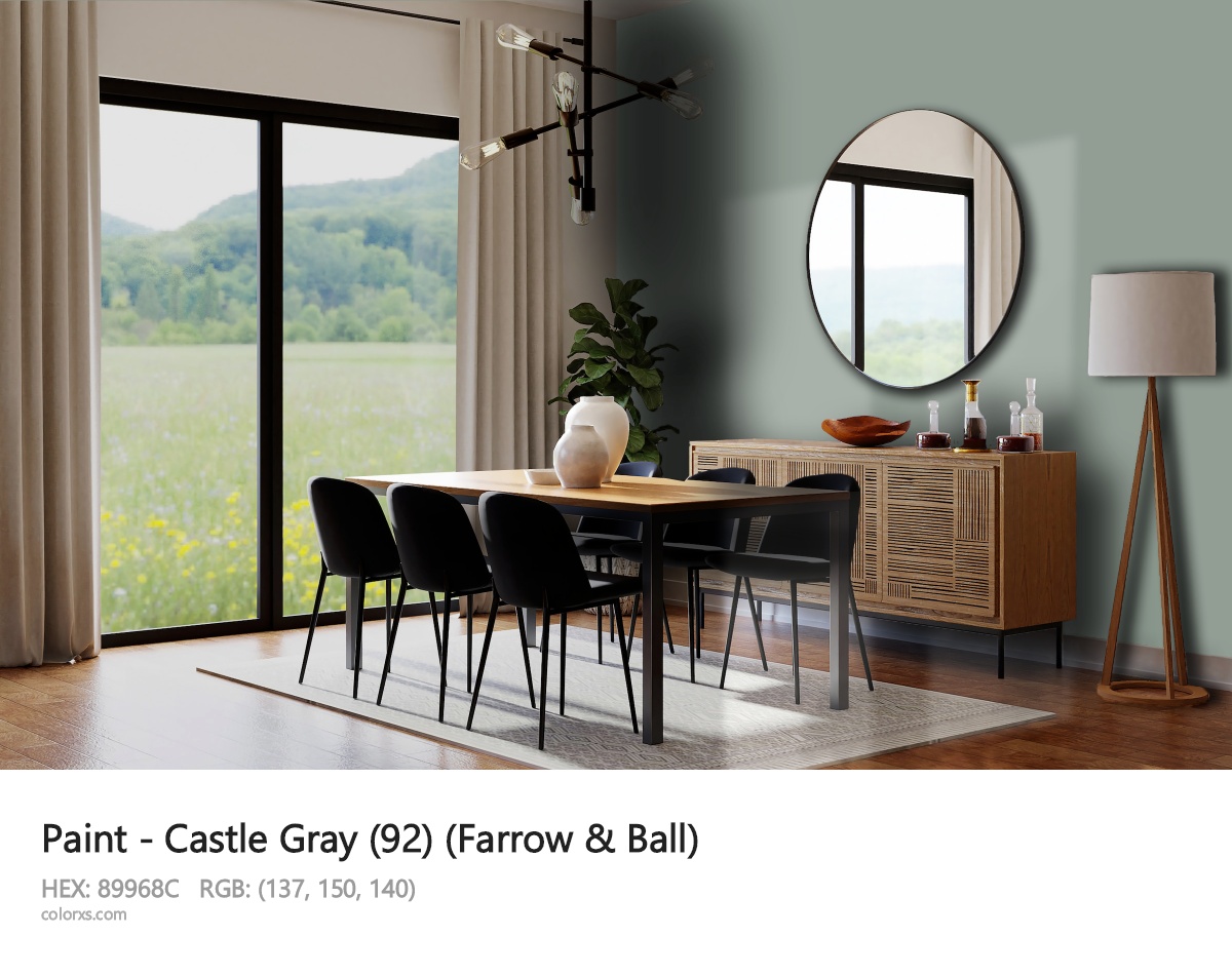 Farrow & Ball Castle Gray (92) Paint dining room design