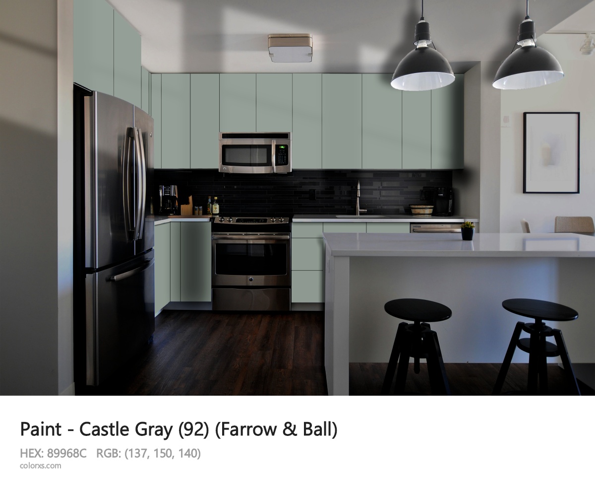 Farrow & Ball Castle Gray (92) Paint modular kitchen design