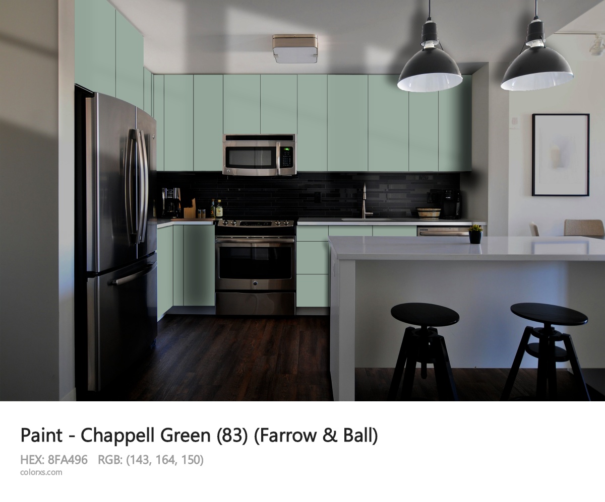 Farrow & Ball Chappell Green (83) Paint modular kitchen design