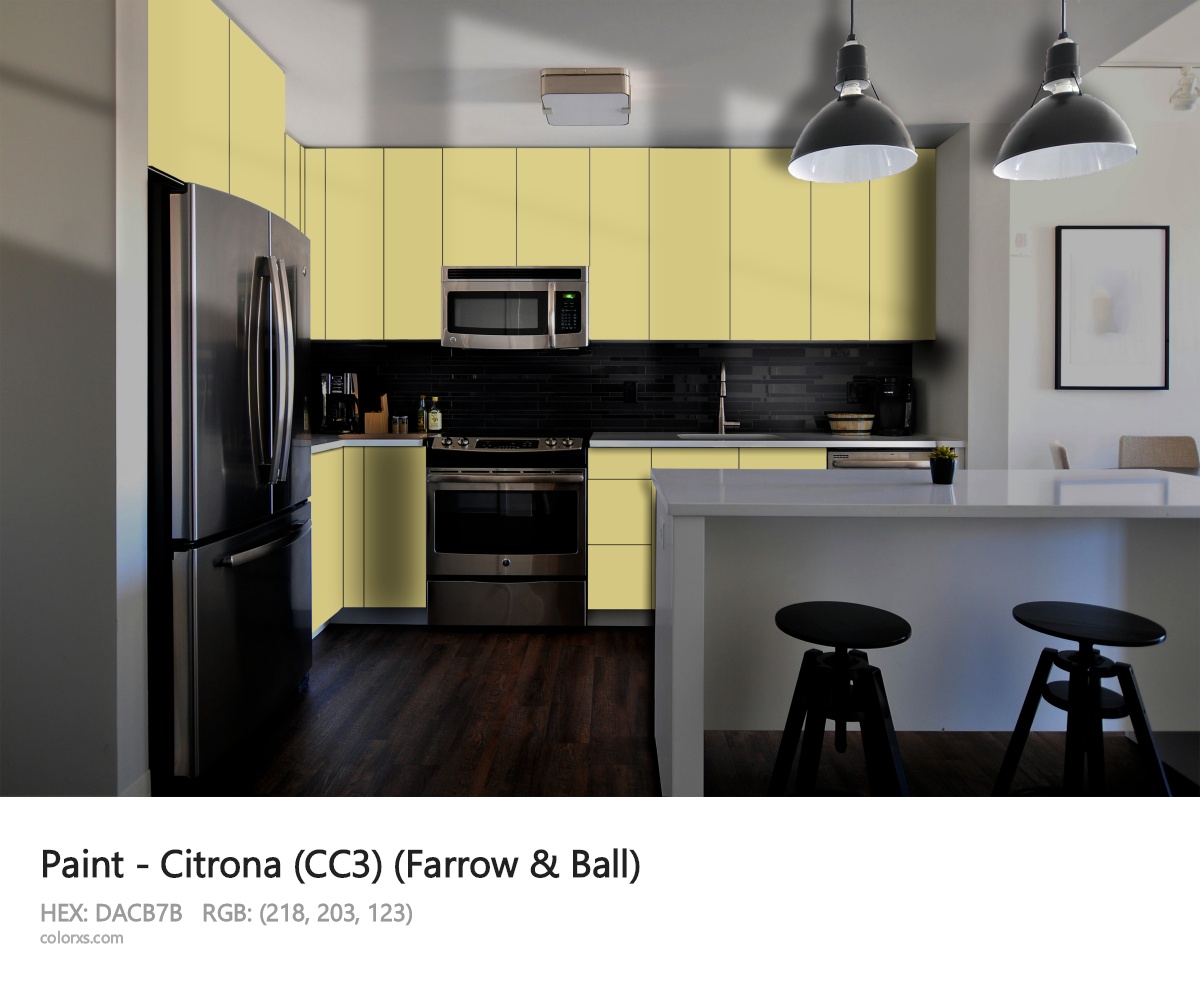 Farrow & Ball Citrona (CC3) Paint modular kitchen design