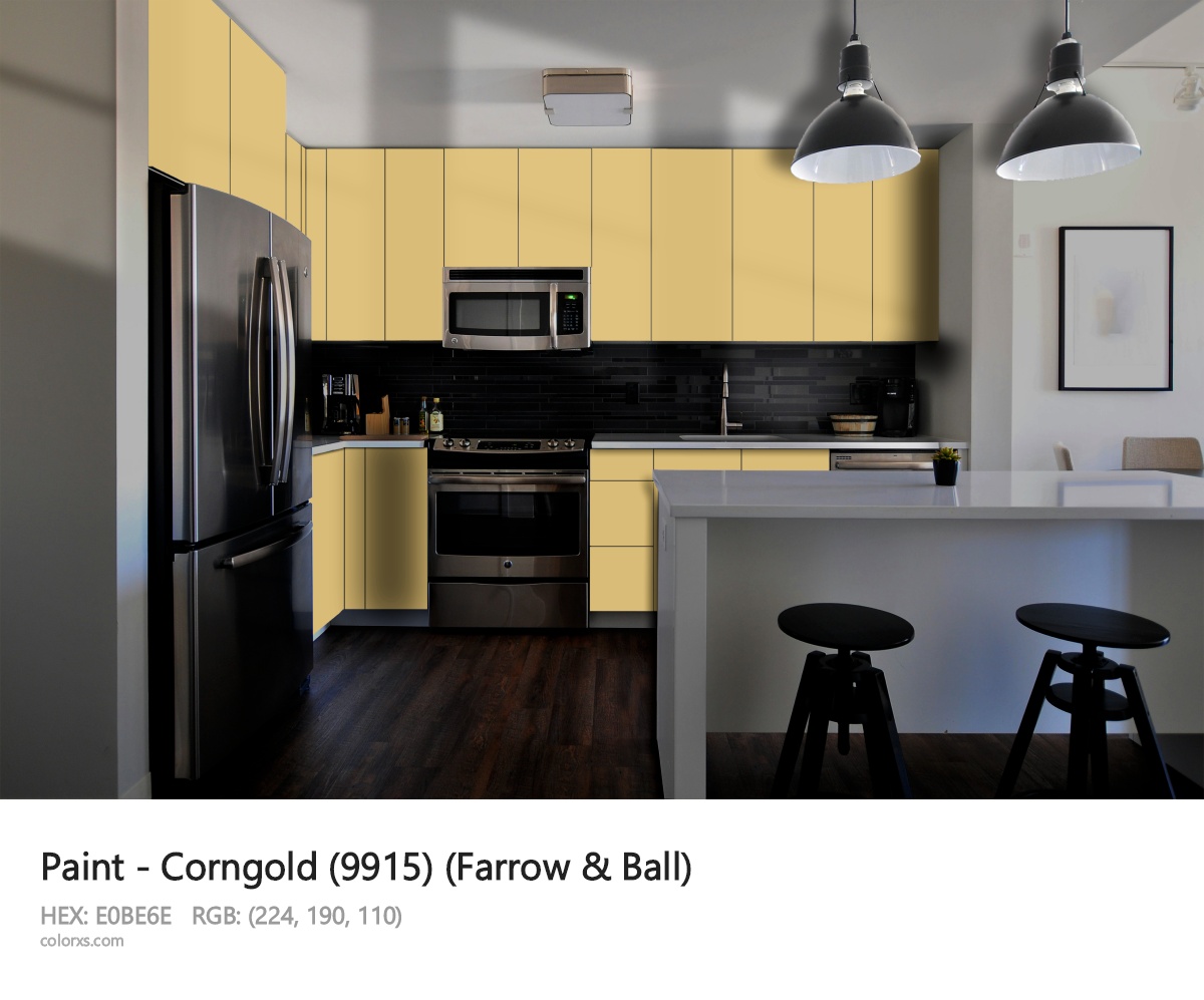 Farrow & Ball Corngold (9915) Paint modular kitchen design