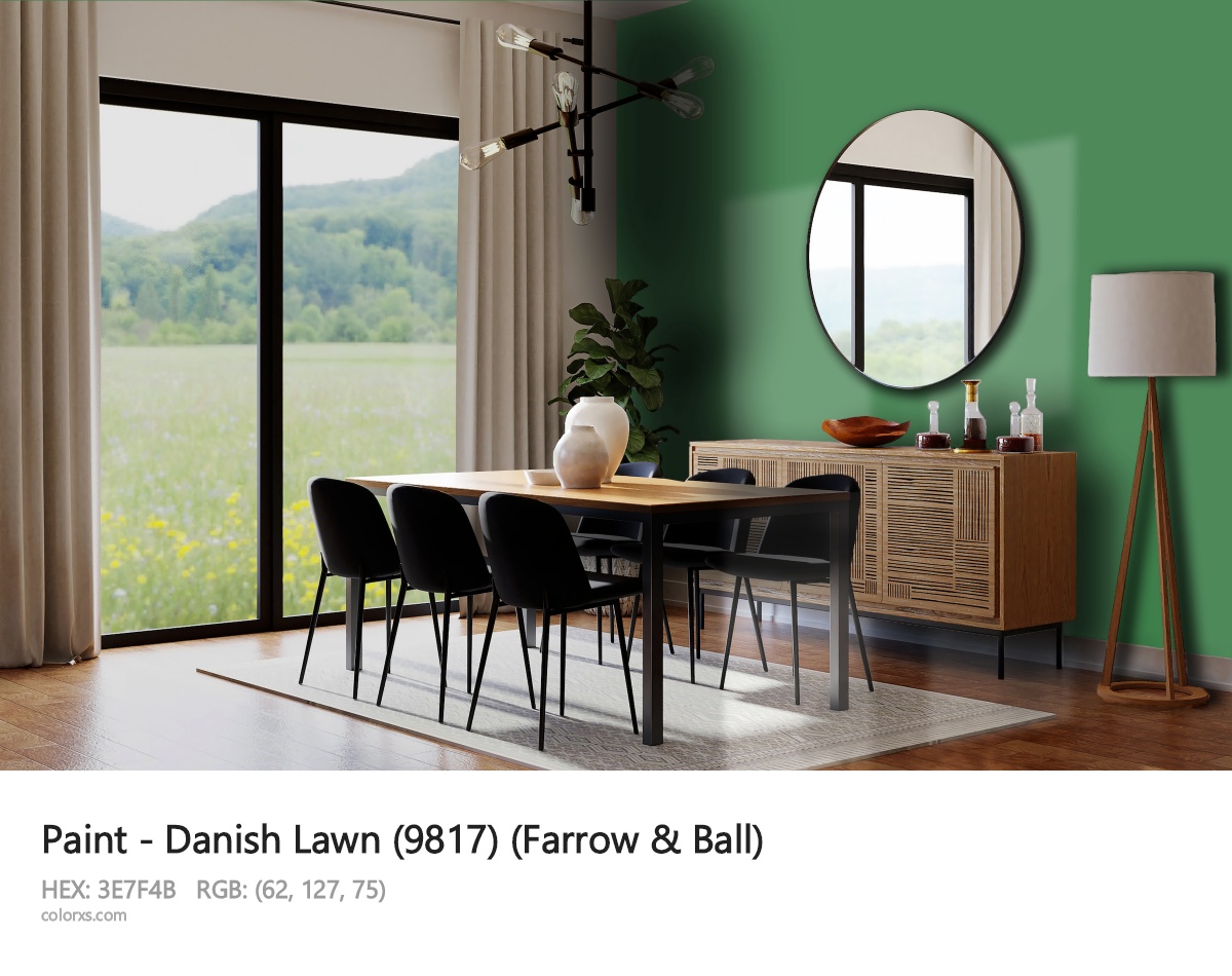Farrow & Ball Danish Lawn (9817) Paint dining room design