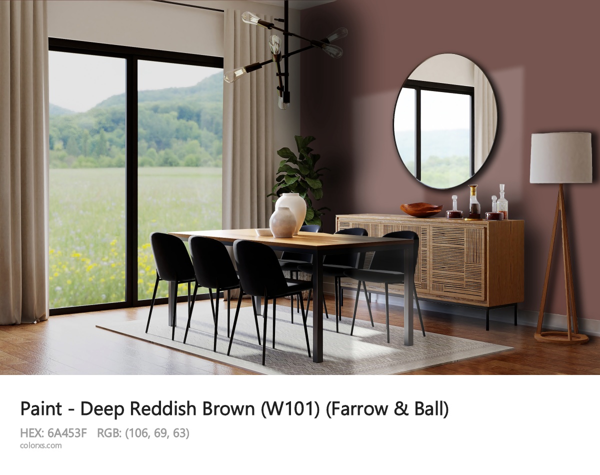 Farrow & Ball Deep Reddish Brown (W101) Paint dining room design