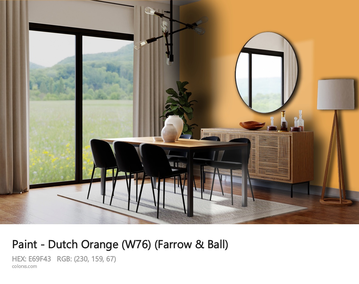 Farrow & Ball Dutch Orange (W76) Paint dining room design