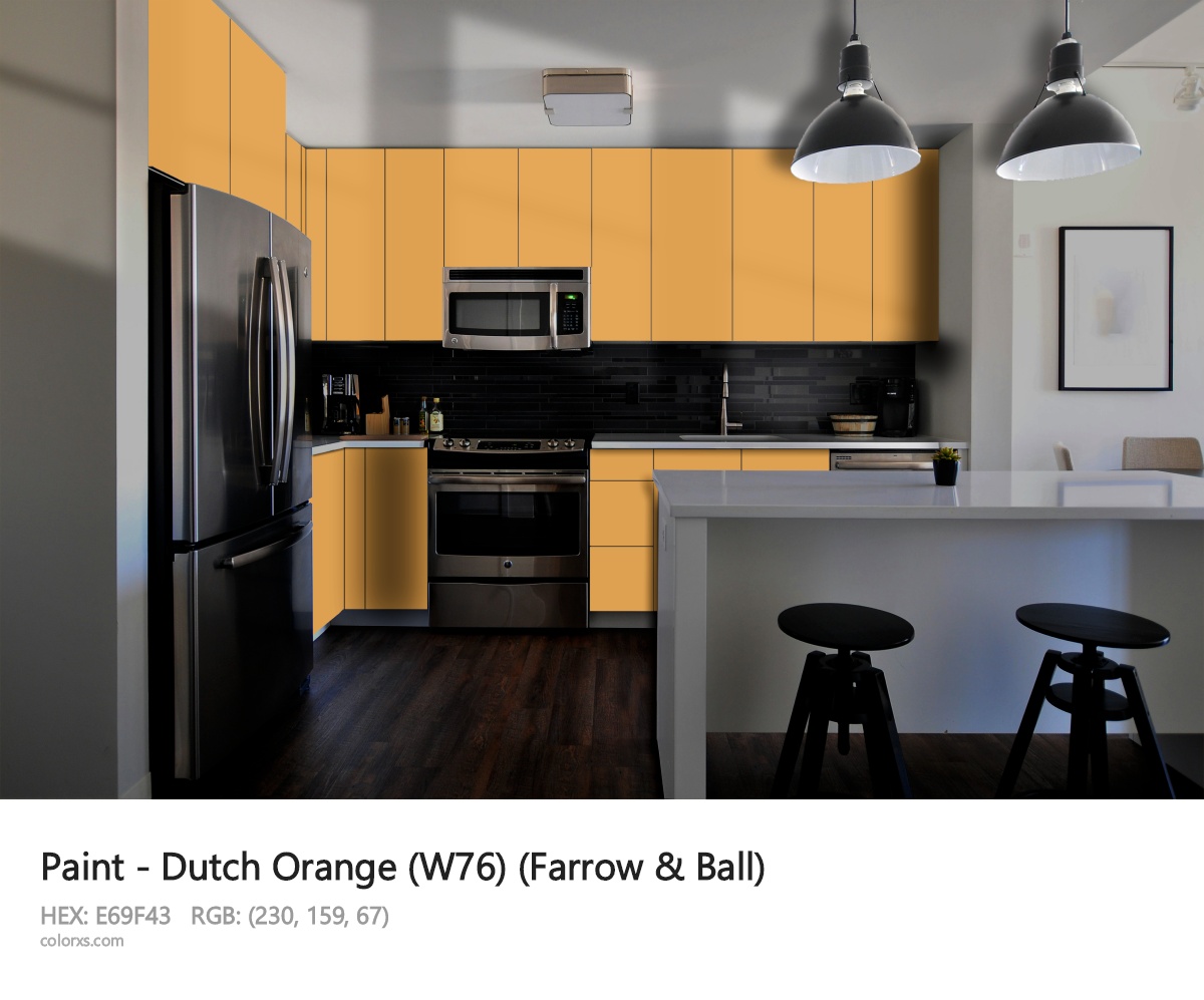 Farrow & Ball Dutch Orange (W76) Paint modular kitchen design