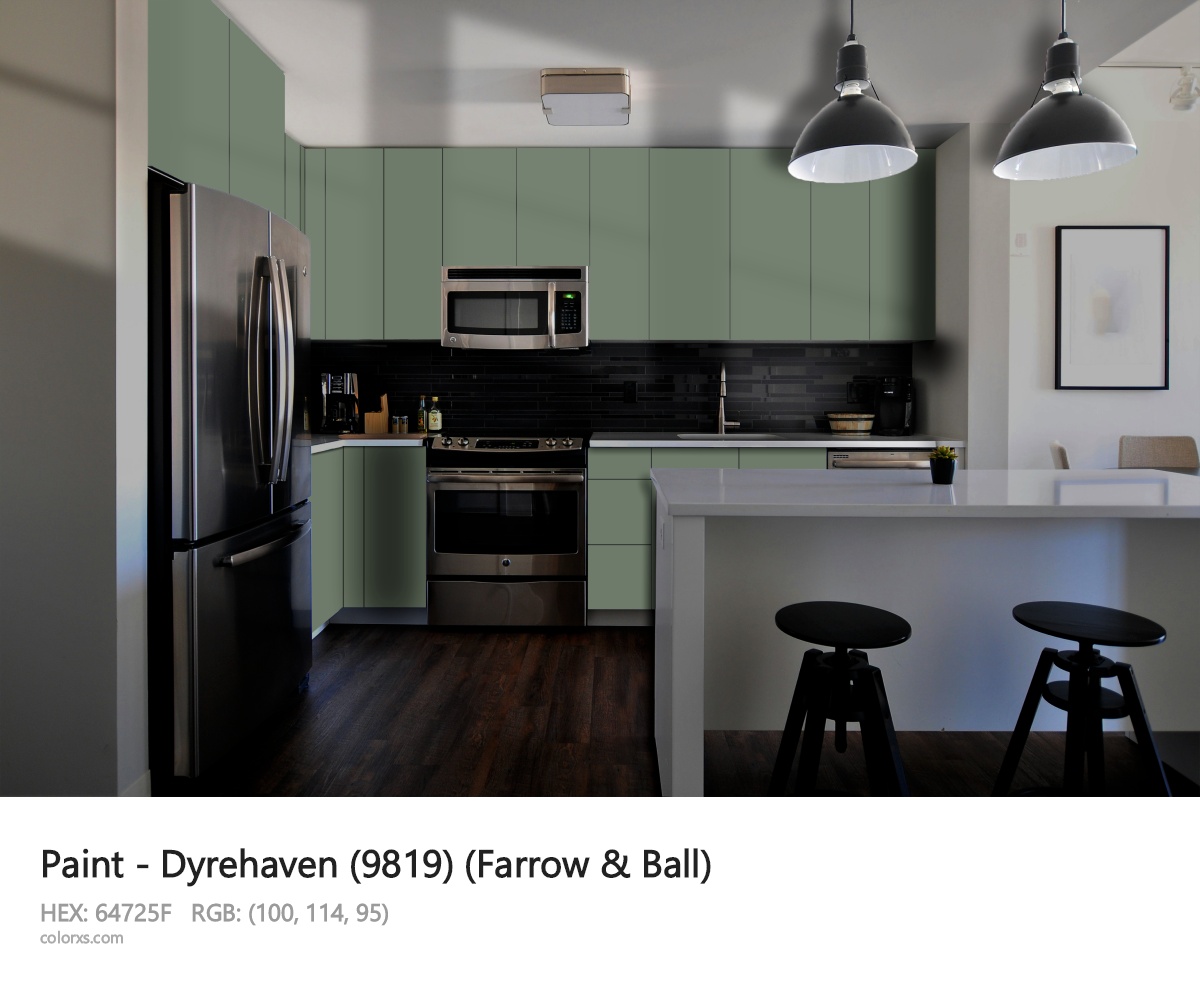 Farrow & Ball Dyrehaven (9819) Paint modular kitchen design