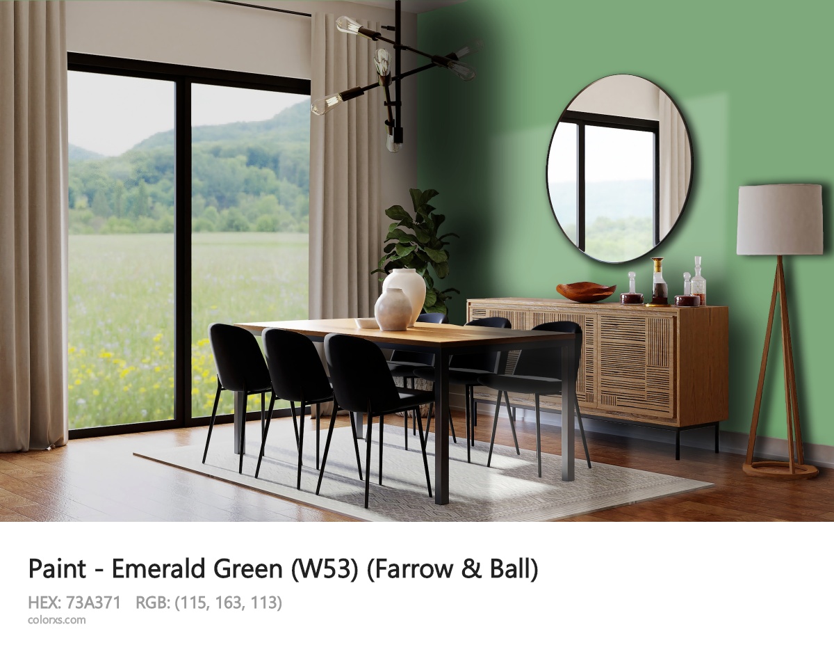 Farrow & Ball Emerald Green (W53) Paint dining room design