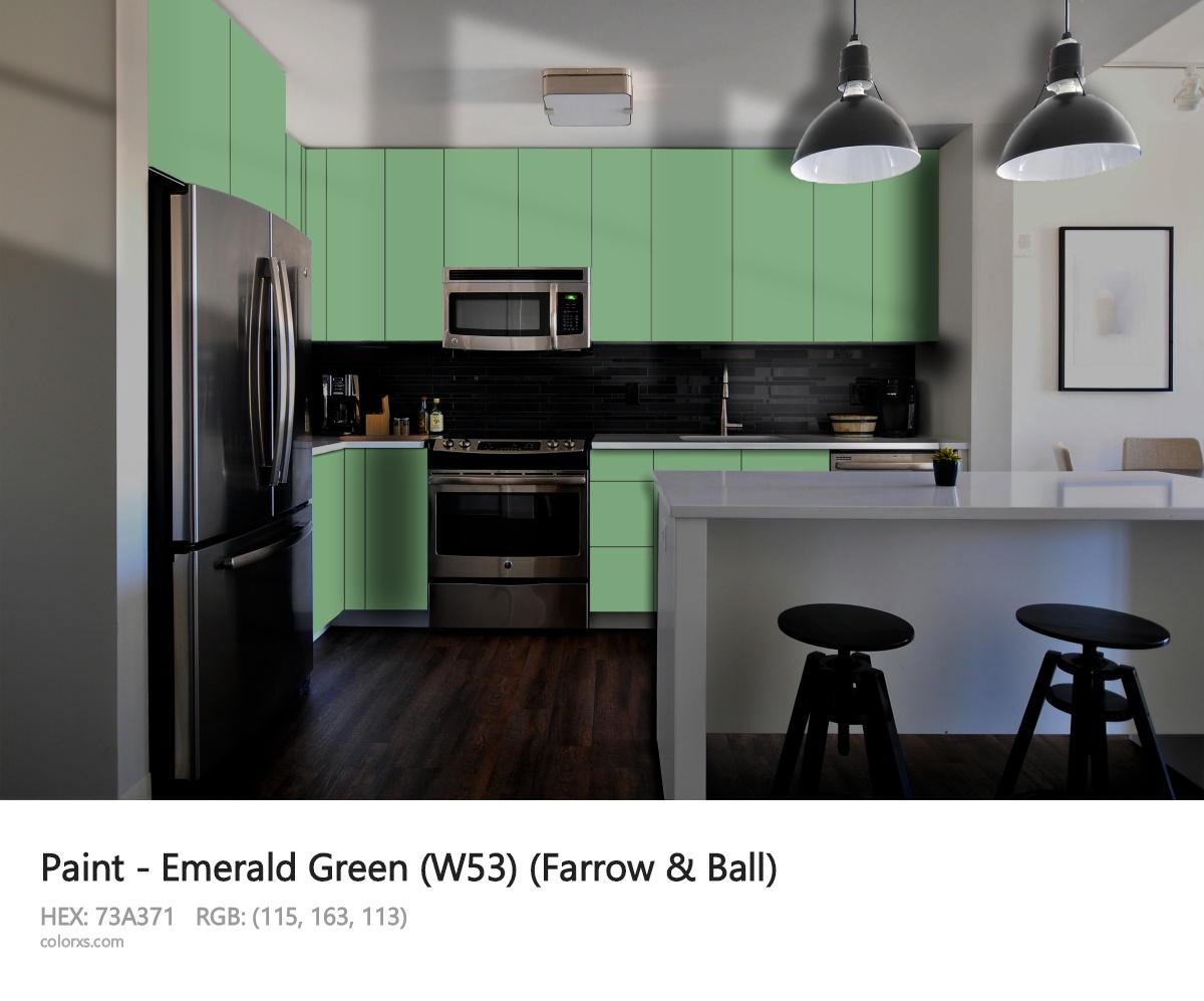 Farrow & Ball Emerald Green (W53) Paint modular kitchen design