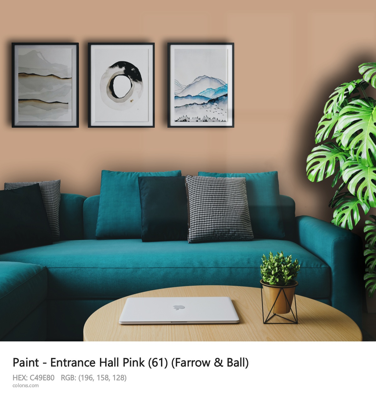 Farrow & Ball Entrance Hall Pink (61) Paint cozy coffee corner interior