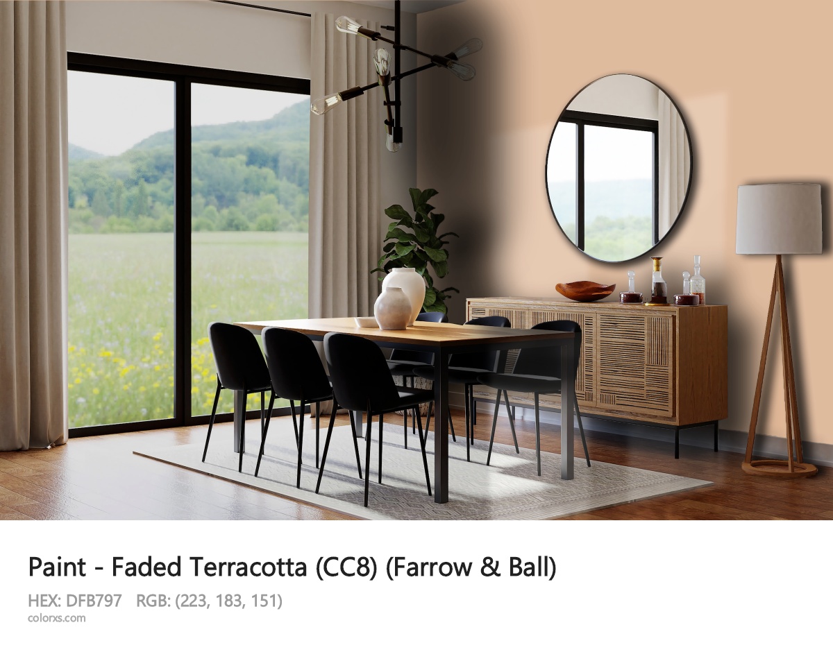 Farrow & Ball Faded Terracotta (CC8) Paint dining room design