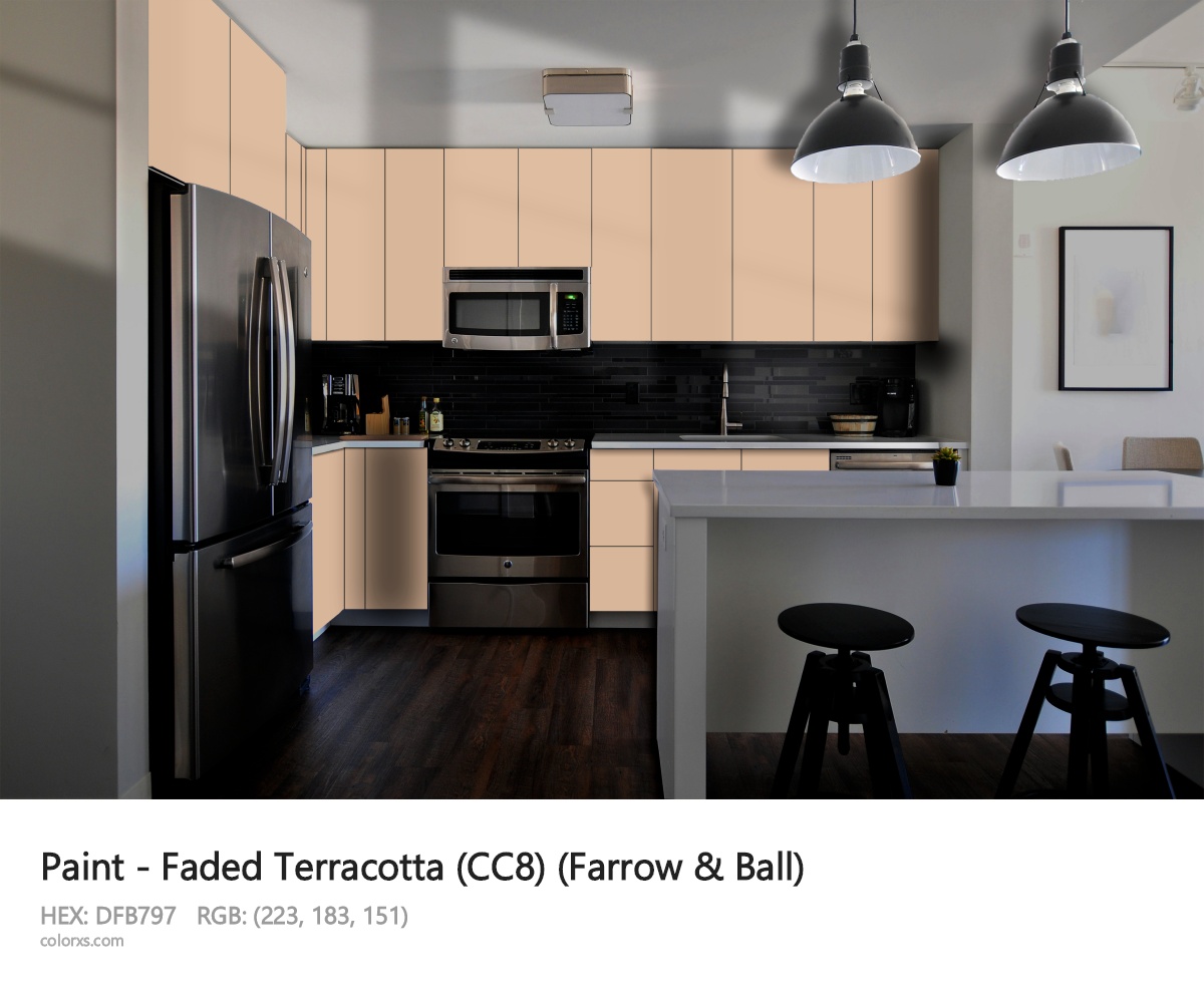 Farrow & Ball Faded Terracotta (CC8) Paint modular kitchen design