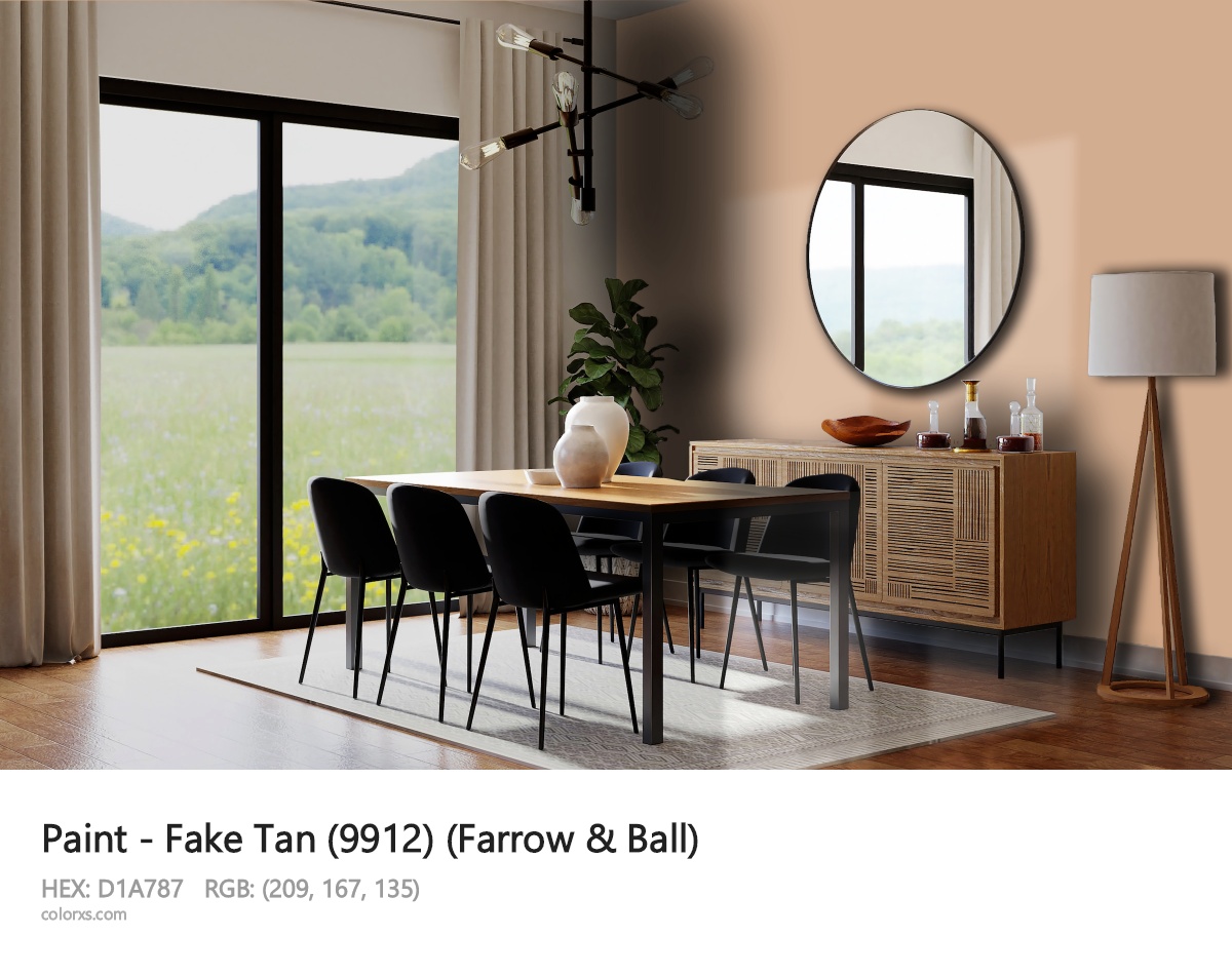 Farrow & Ball Fake Tan (9912) Paint dining room design
