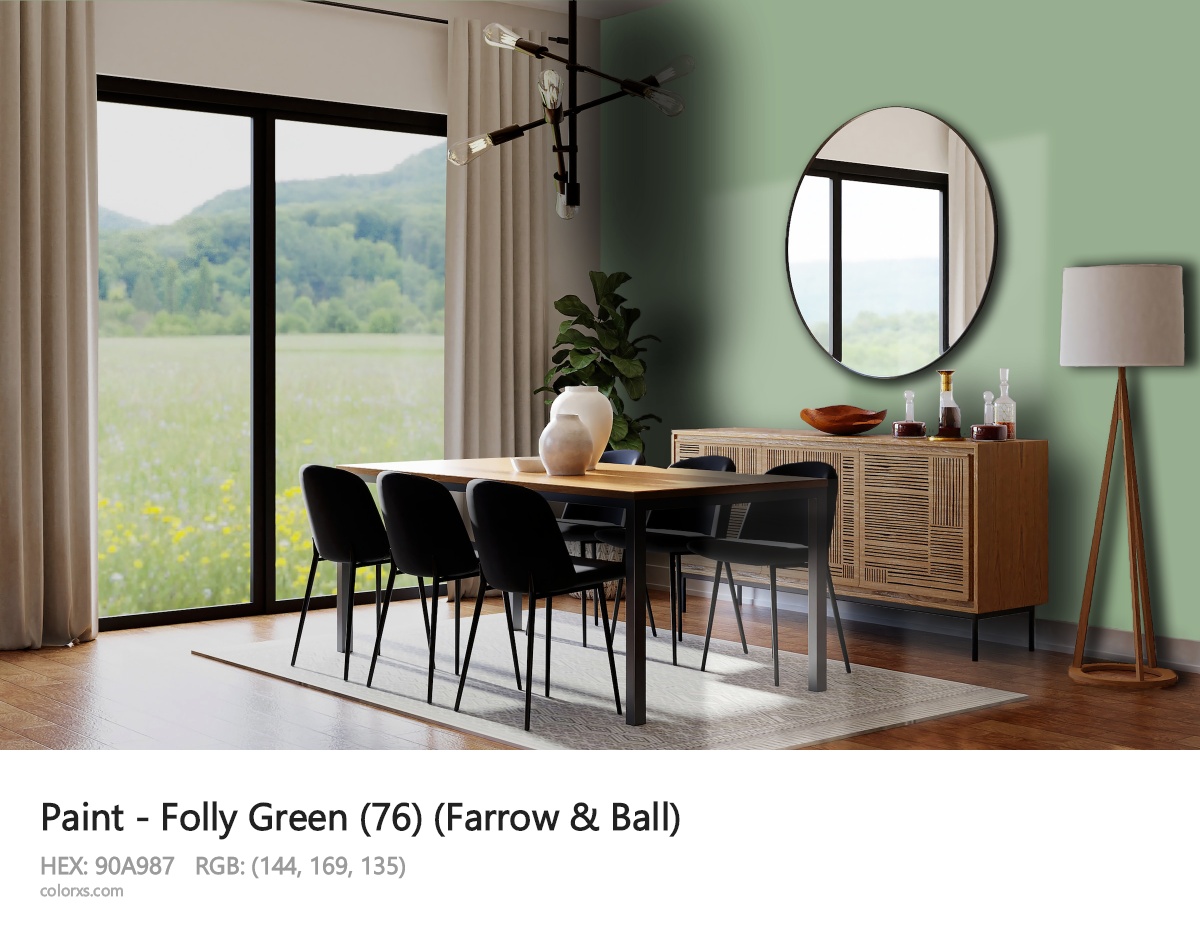Farrow & Ball Folly Green (76) Paint dining room design