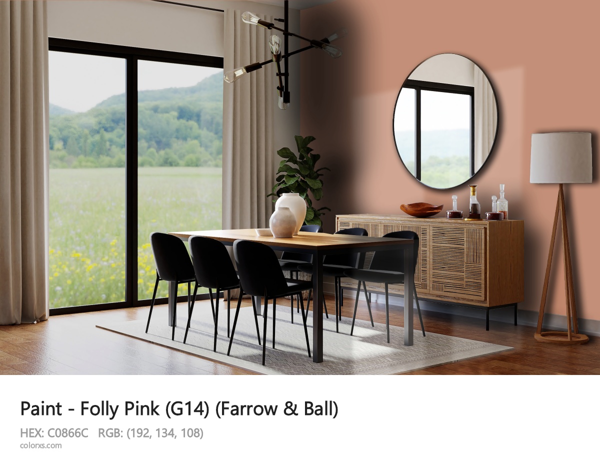 Farrow & Ball Folly Pink (G14) Paint dining room design