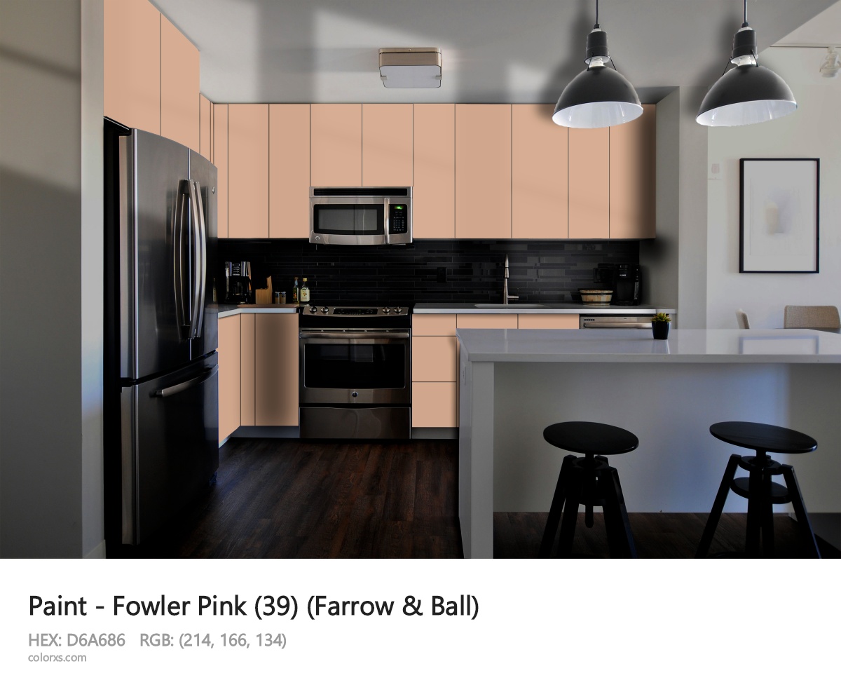 Farrow & Ball Fowler Pink (39) Paint modular kitchen design