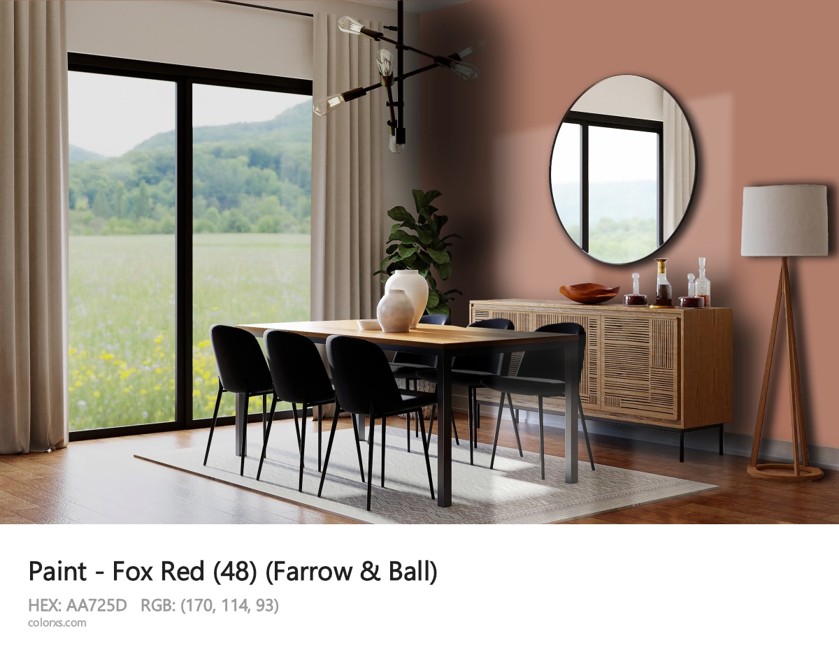 Farrow & Ball Fox Red (48) Paint dining room design