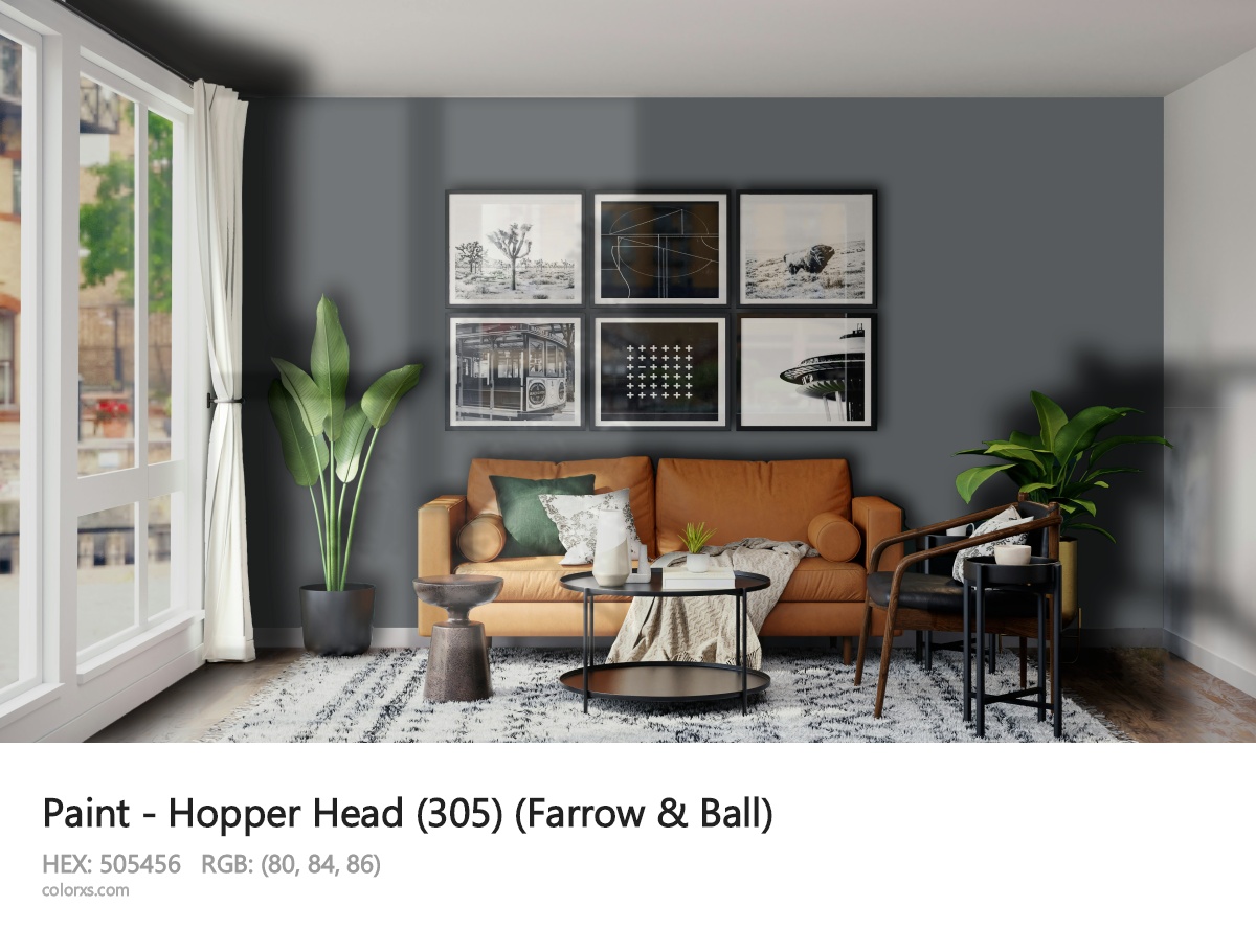 Farrow & Ball Hopper Head (305) Paint modern minimalist living room interior