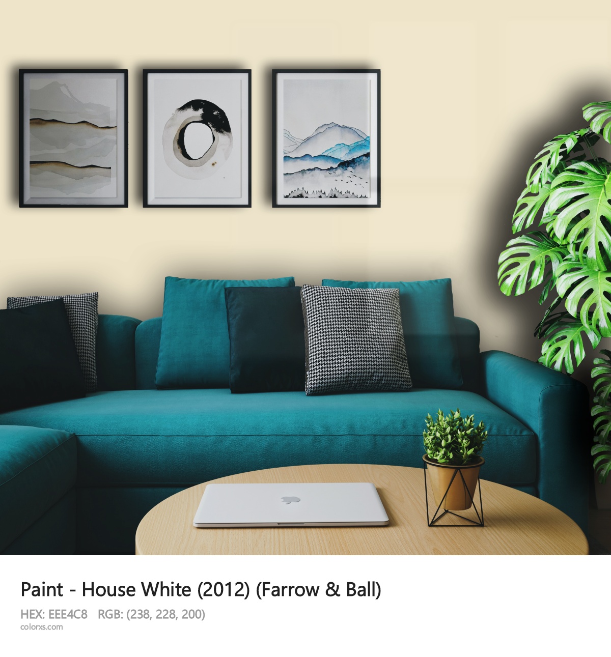 Farrow & Ball House White (2012) Paint cozy coffee corner interior