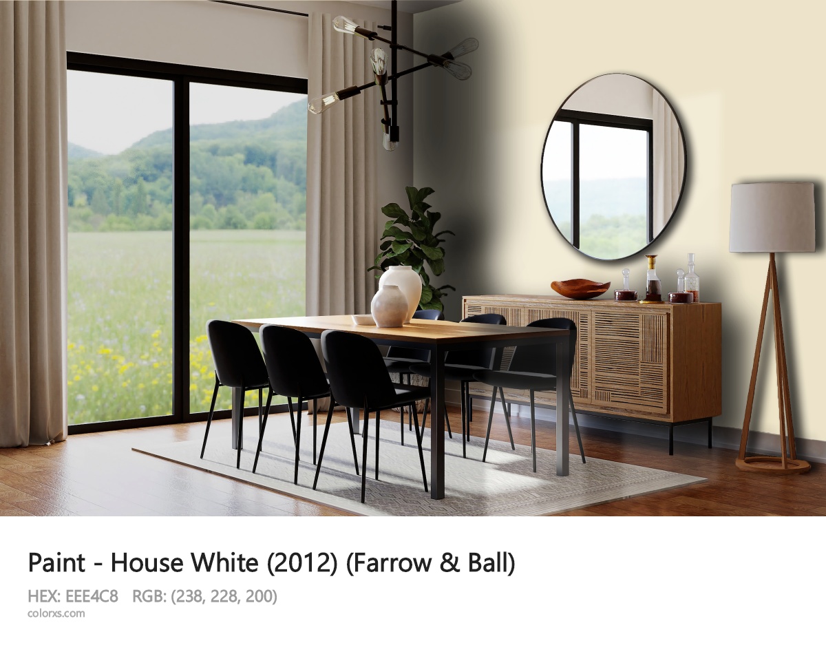 Farrow & Ball House White (2012) Paint dining room design