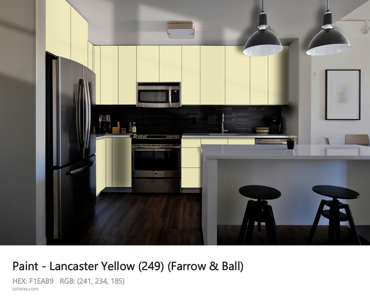 Farrow & Ball Lancaster Yellow (249) Paint modular kitchen design