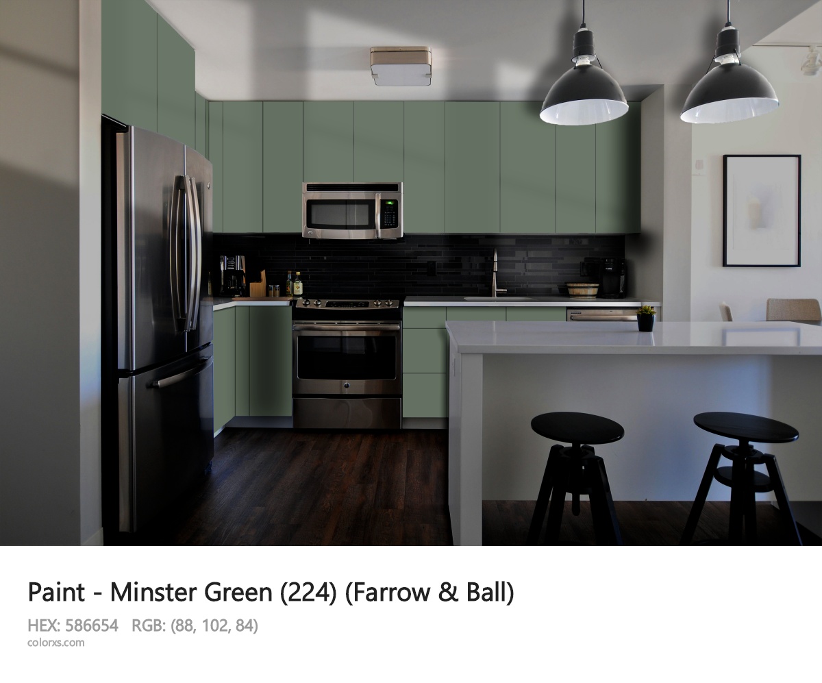 Farrow & Ball Minster Green (224) Paint modular kitchen design