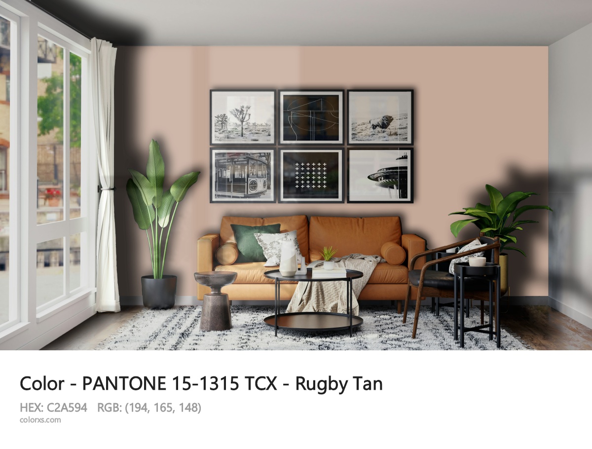 PANTONE 15-1315 TCX - Rugby Tan CMS modern minimalist living room interior