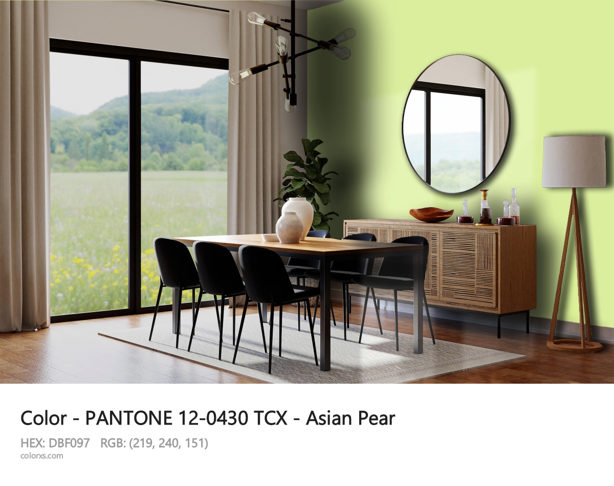PANTONE 12-0430 TCX - Asian Pear CMS dining room design