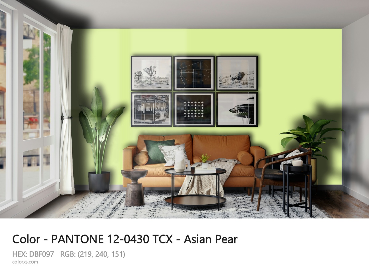 PANTONE 12-0430 TCX - Asian Pear CMS modern minimalist living room interior
