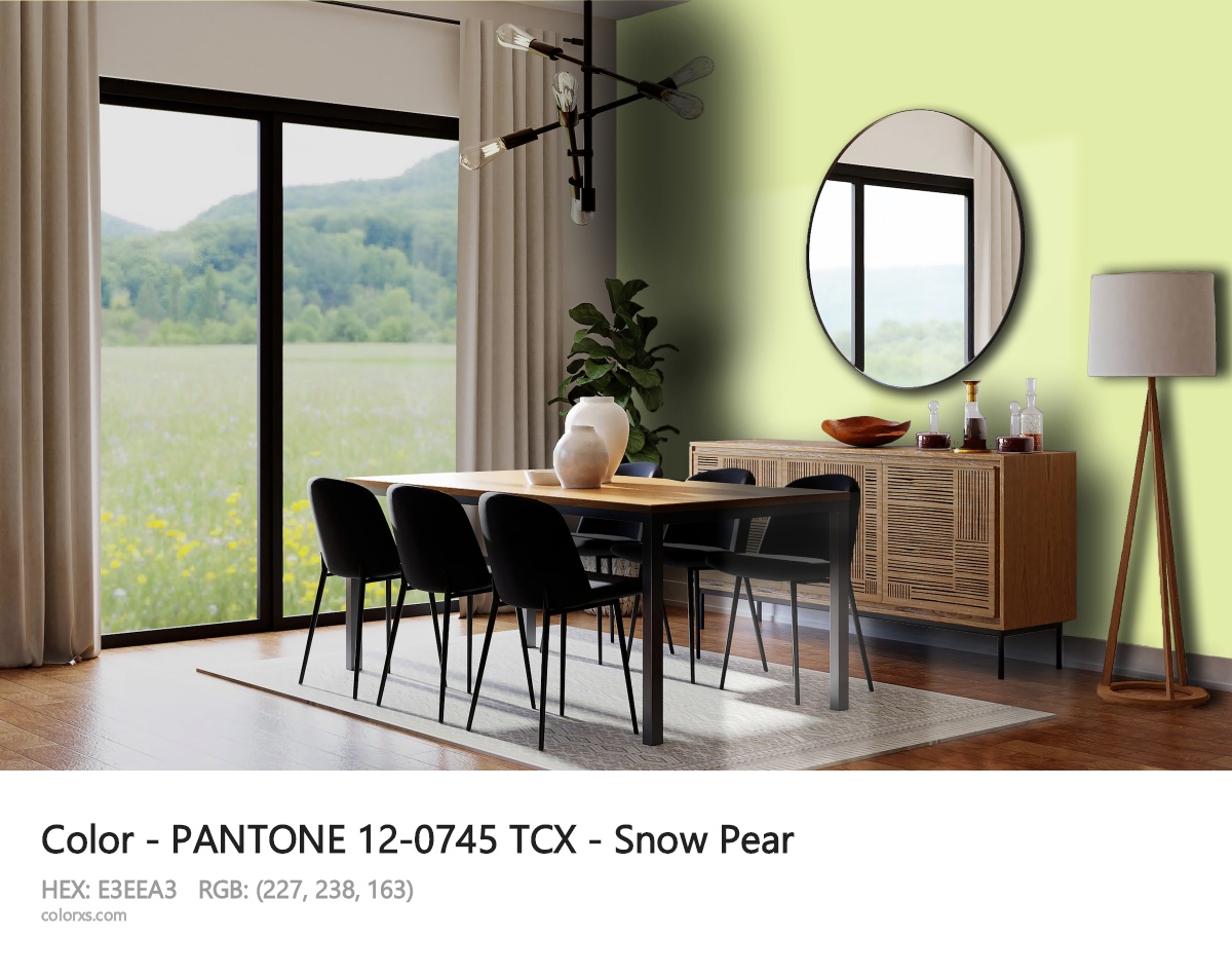PANTONE 12-0745 TCX - Snow Pear CMS dining room design