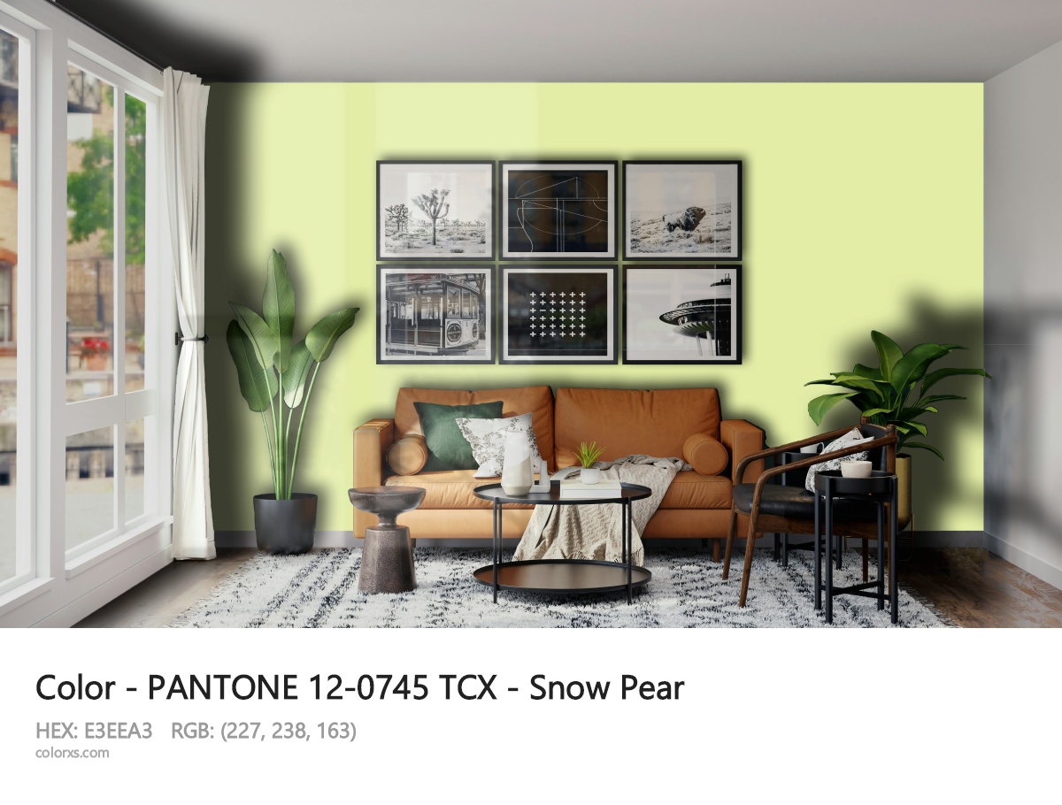 PANTONE 12-0745 TCX - Snow Pear CMS modern minimalist living room interior