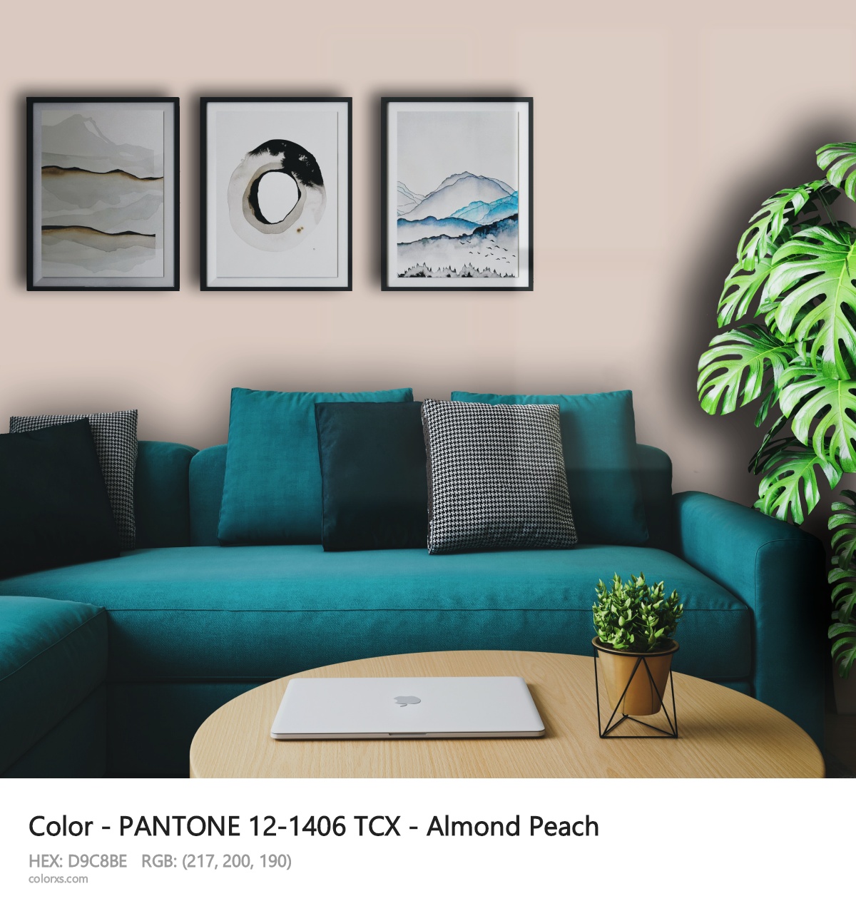 PANTONE 12-1406 TCX - Almond Peach CMS cozy coffee corner interior