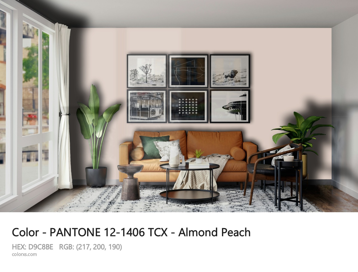 PANTONE 12-1406 TCX - Almond Peach CMS modern minimalist living room interior
