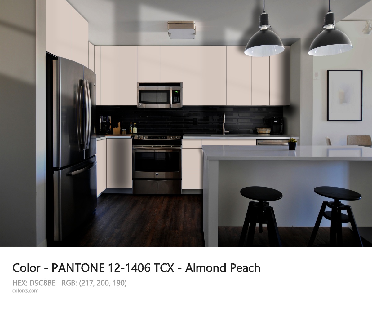 PANTONE 12-1406 TCX - Almond Peach CMS modular kitchen design