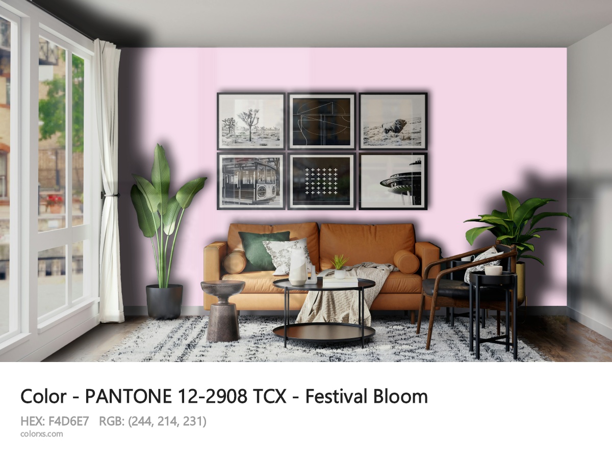 About PANTONE 12-2908 TCX - Festival Bloom color - its meaning and example