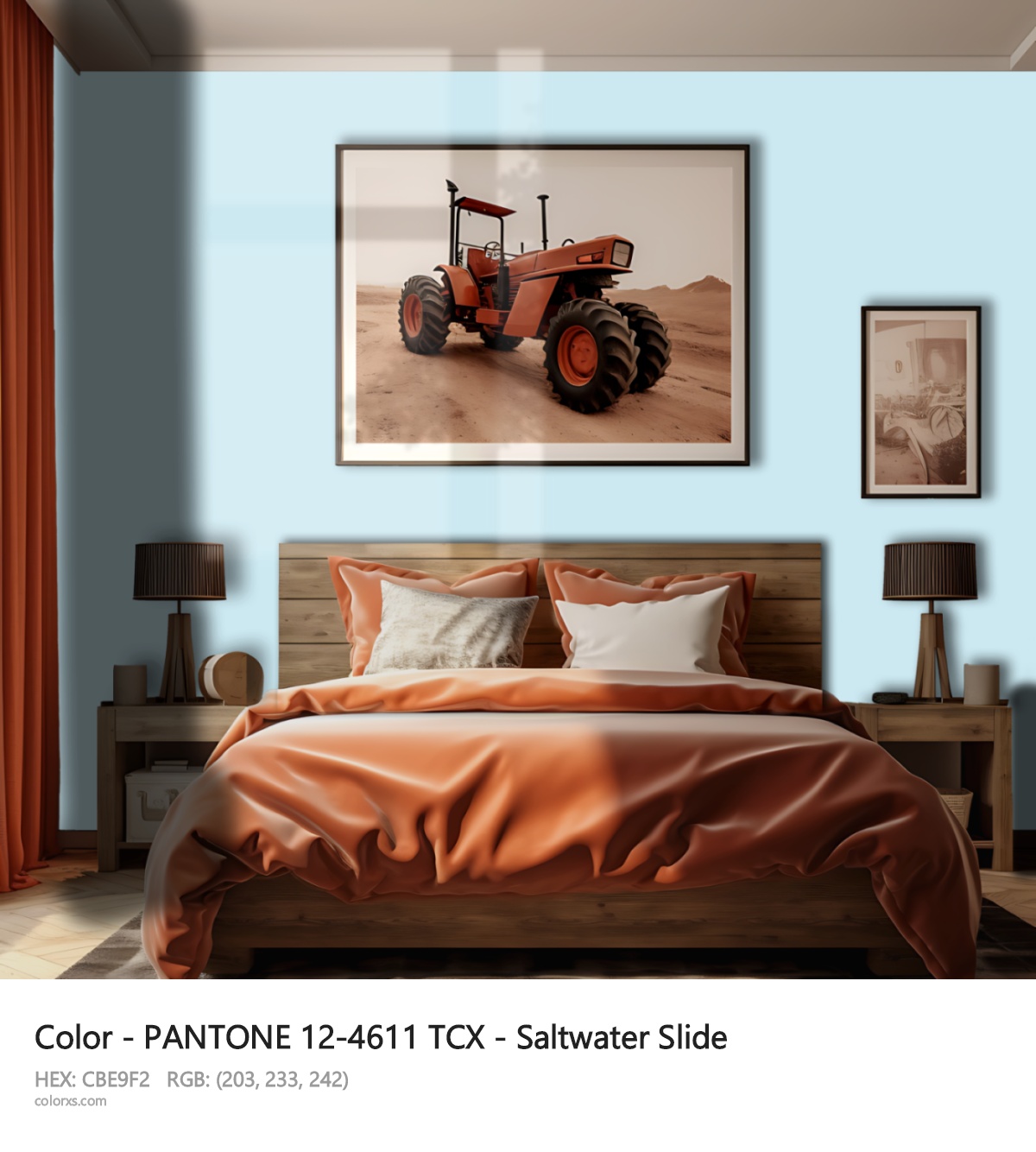 PANTONE 12-4611 TCX - Saltwater Slide CMS vintage style bedroom interior