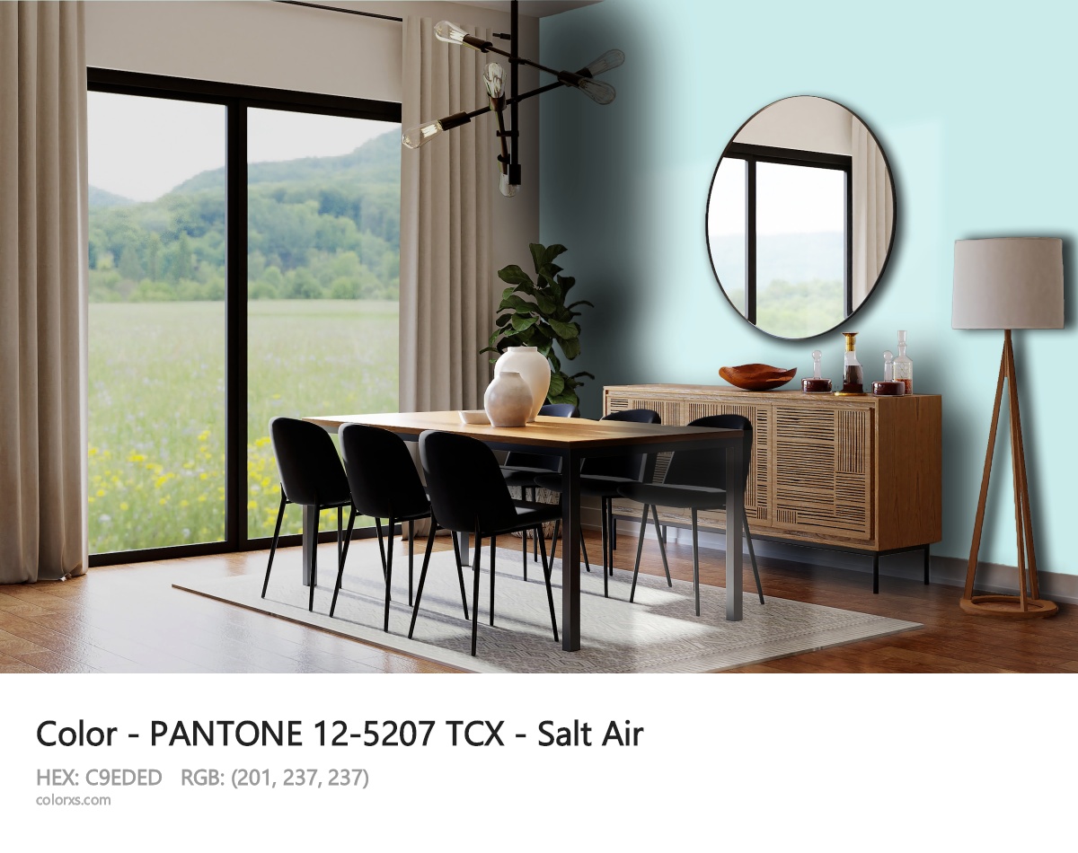 PANTONE 12-5207 TCX - Salt Air CMS dining room design