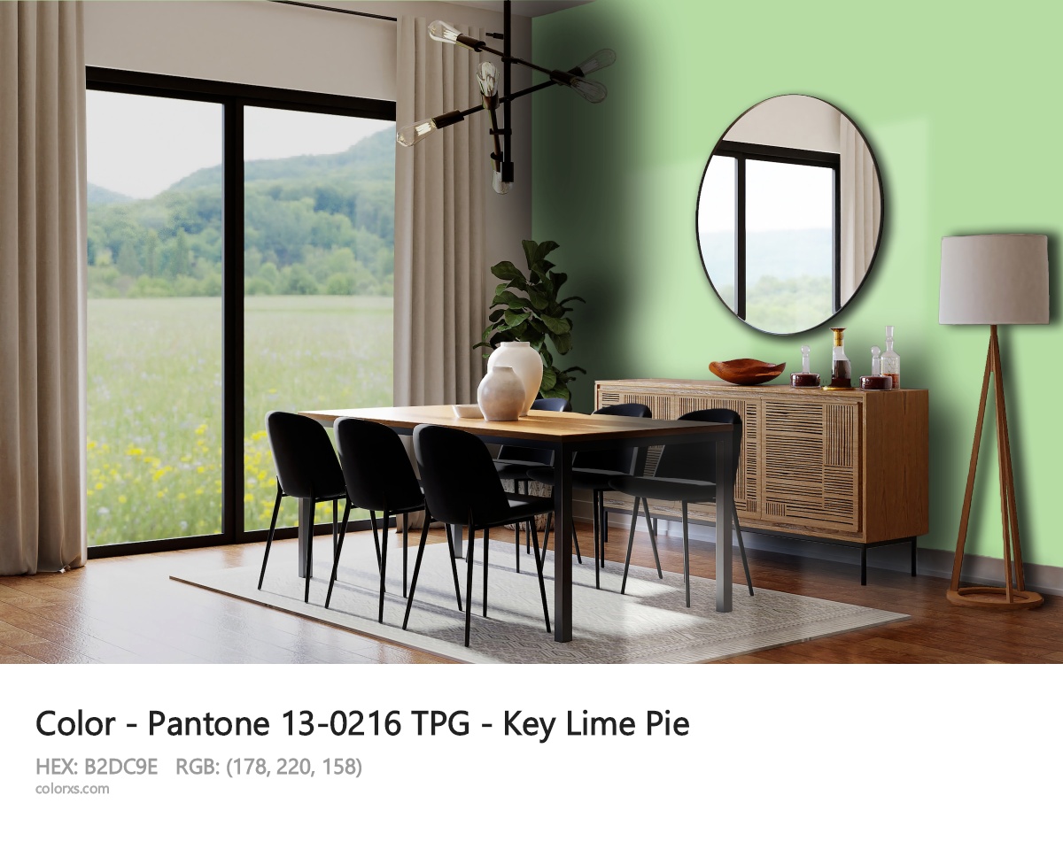 Pantone 13-0216 TPG - Key Lime Pie CMS dining room design