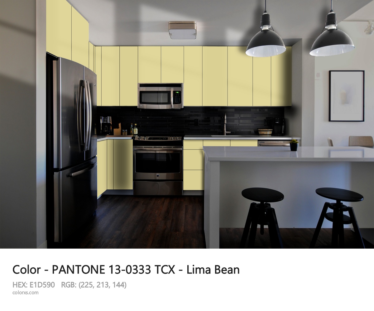 PANTONE 13-0333 TCX - Lima Bean CMS modular kitchen design