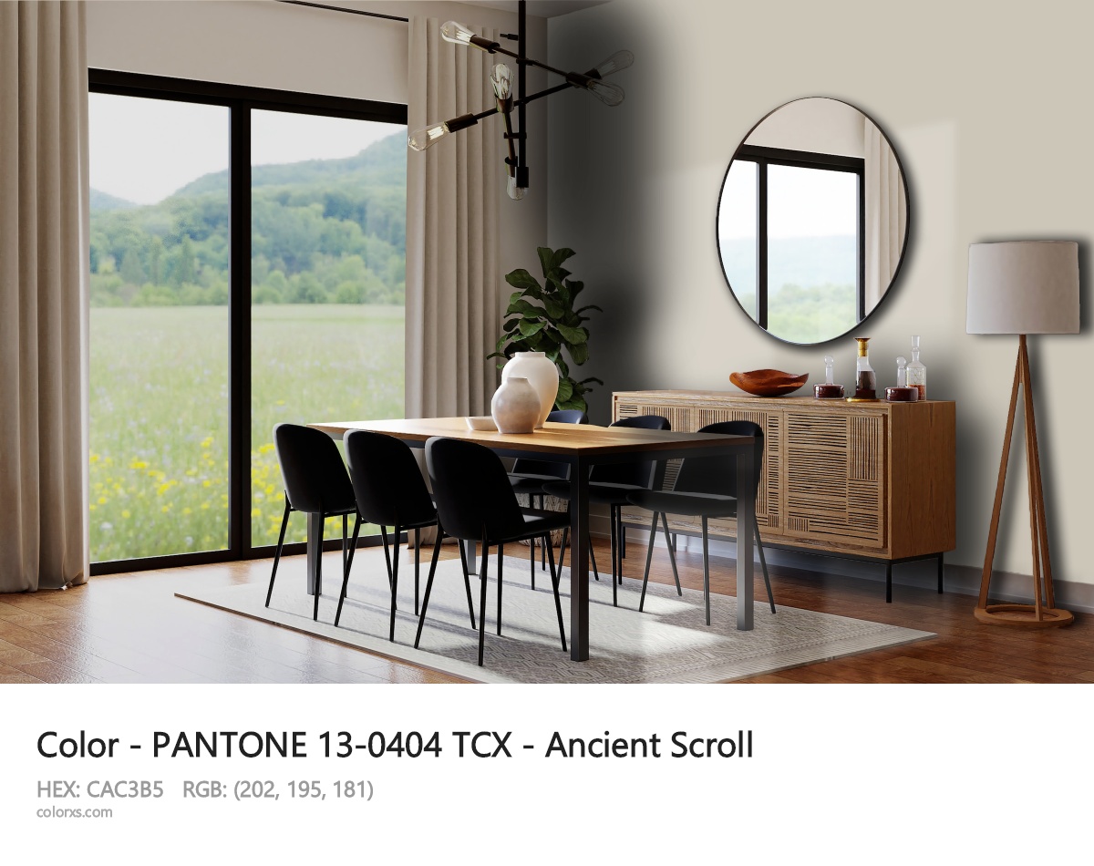 PANTONE 13-0404 TCX - Ancient Scroll CMS dining room design
