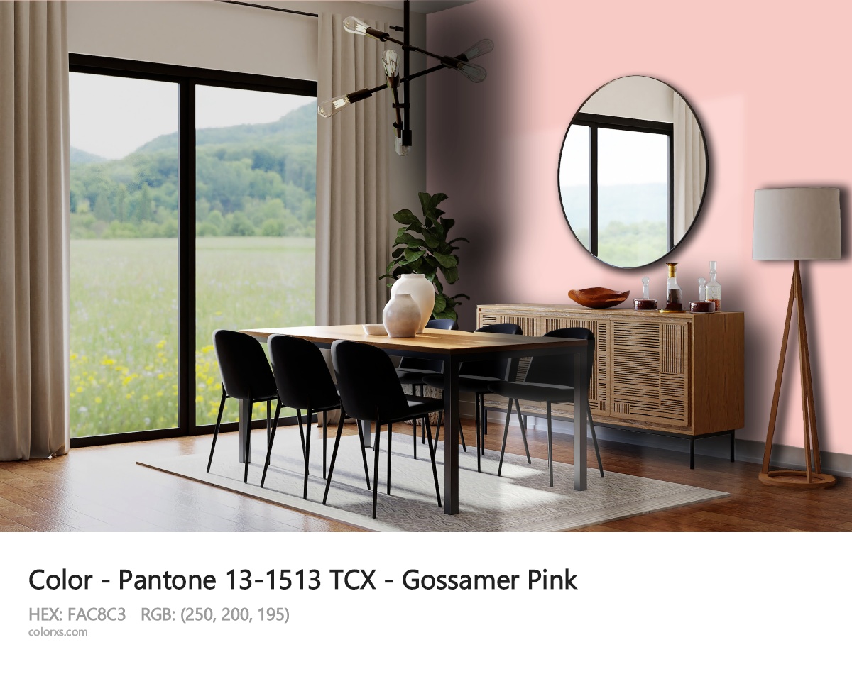 Pantone 13-1513 TCX - Gossamer Pink CMS dining room design